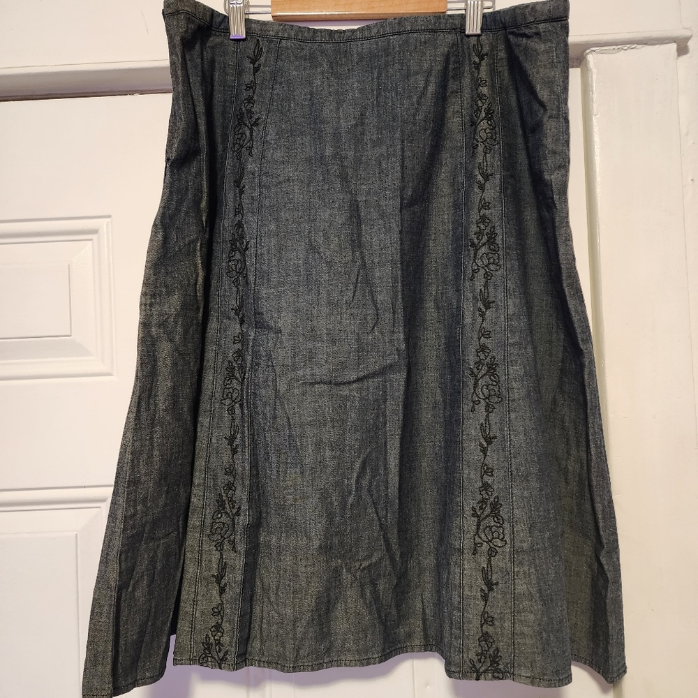 J.Jill flower embroidered skirt